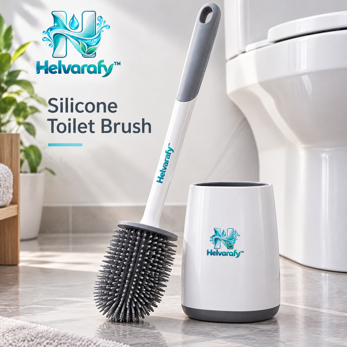 Helvarafy™ PureSilk Silicone Toilet Brush Set - image 1