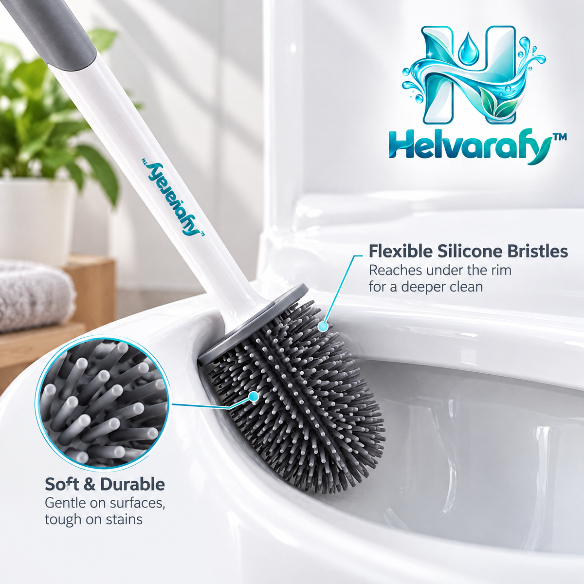 Helvarafy™ PureSilk Silicone Toilet Brush Set - image 5