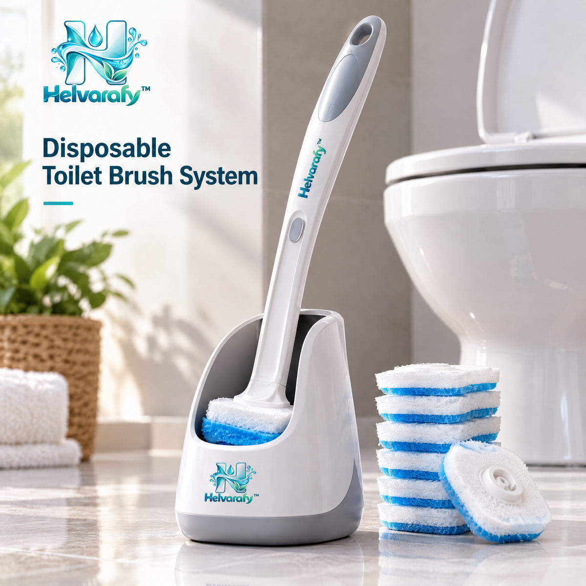 Helvarafy™ FreshClean Disposable Toilet Brush System - image 1