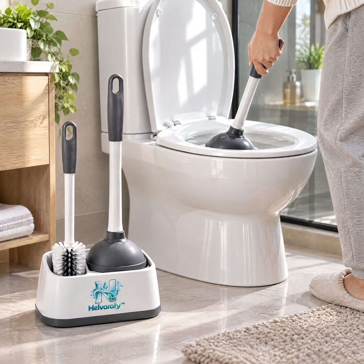 Helvarafy™ DualClean Toilet Plunger & Brush Set - image 3