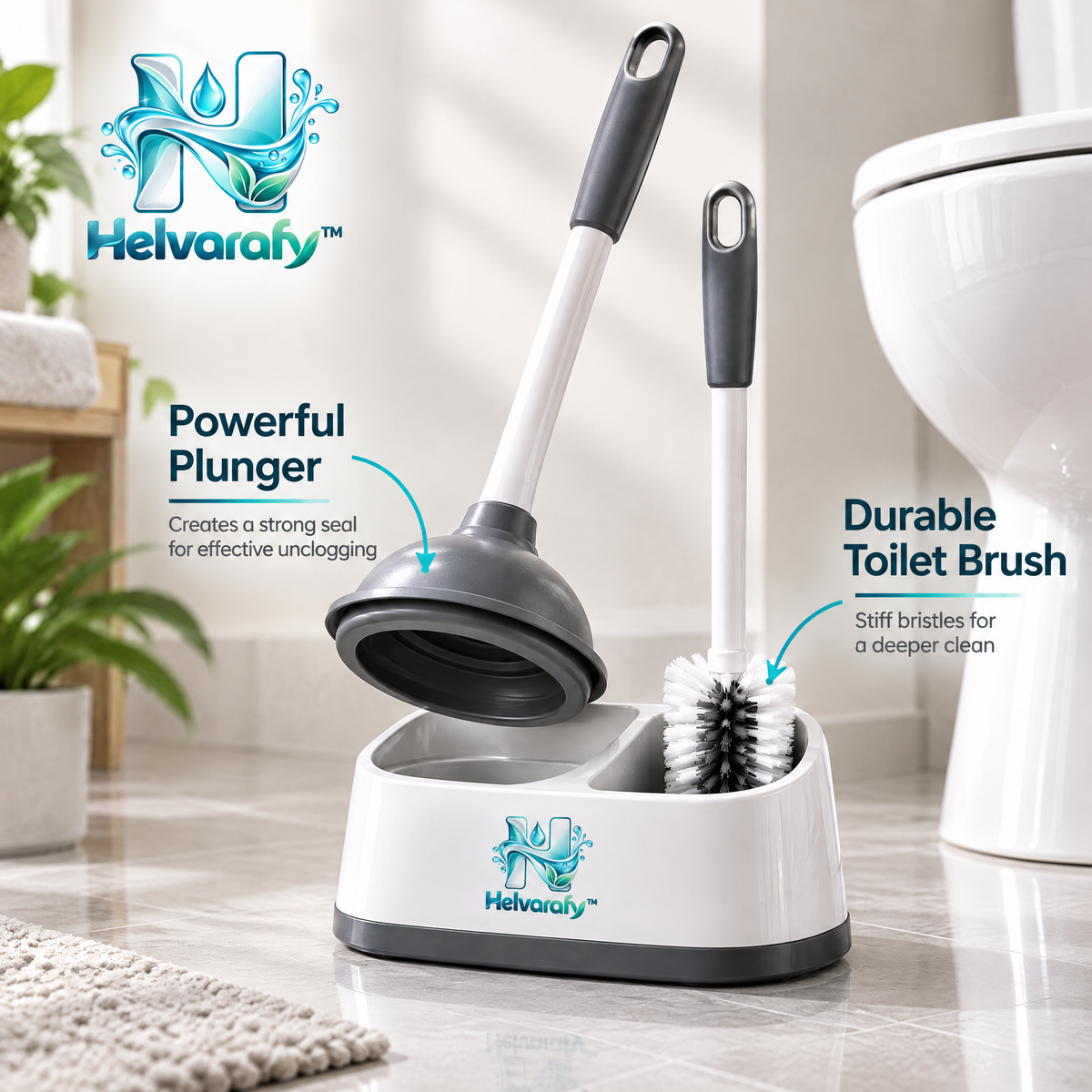 Helvarafy™ DualClean Toilet Plunger & Brush Set - image 5
